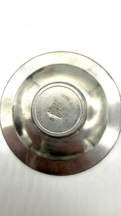 乾茂號造 茶托 錫製 茶器 中国 骨董